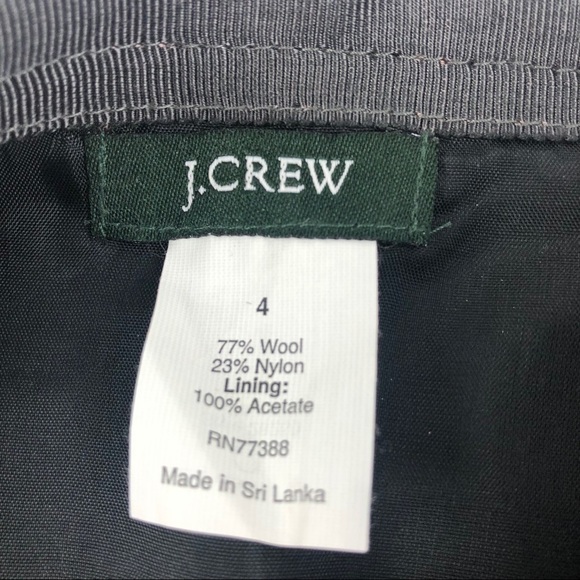 J Crew Womens Pencil Skirt, Gray Wool Size 4 - Picture 6 of 9